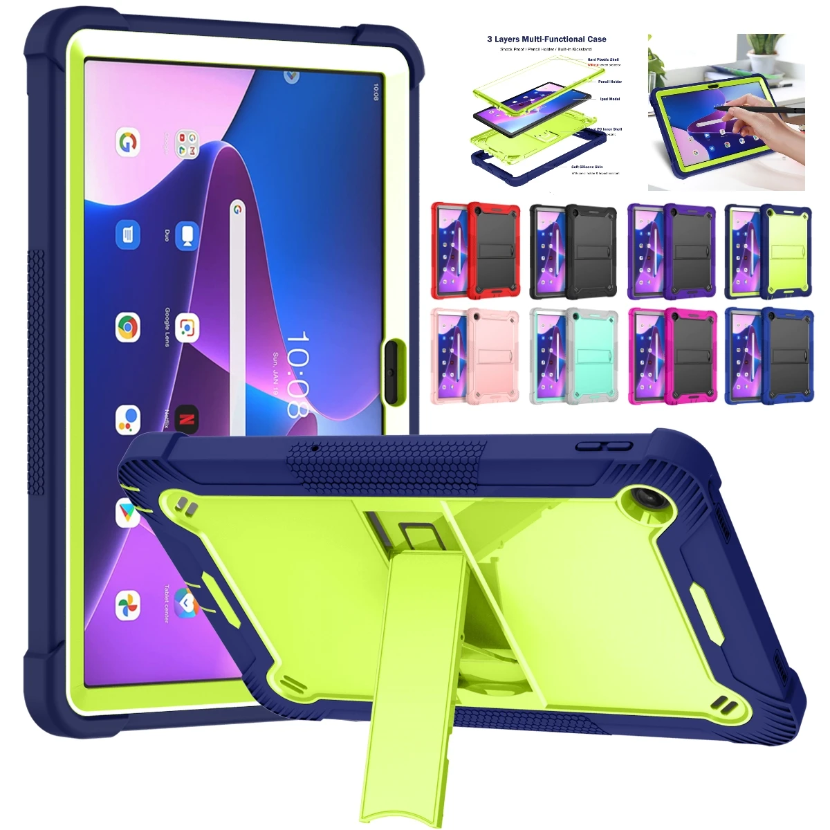 Samsung Tablet A9 Accessories - Capa Protetora de Silicone com Suporte